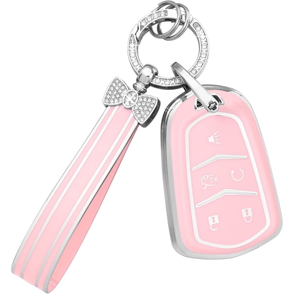 Key Fob Cover Compatible with Fit for Cadillac XT4 XT5 XT6 CTS SRX ATS XTS CT6 Keychain Case Holder Protector,1