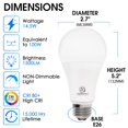 thumbnail image 2 of ENERGETIC A21 Radar Motion Sensor Light Bulb,100 Watt Equivalent（14.5W),Dusk to Dawn Bulbs,1500LM Warm White 3000K,Auto on/off Motion Detector Bulbs,E26 Base,2Pack, 2 of 7