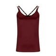 thumbnail image 3 of Women Silk Satin Camisole Summer Casual V Neck Business Blouses Sleeveless Adjustable Strap Tank Tops New Casual Tops for Women Summer Wine XXL, 3 of 8