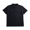 thumbnail image 5 of Kalauyu Short Sleeve Full Zip Cargo Shirts for Men Turn Down Collar with Chest Pocket Loose Casual Solid Color Summer Work Tops, 5 of 6