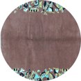 thumbnail image 1 of Ahgly Company Indoor Round Abstract Light Blue Modern Area Rugs, 7' Round, 1 of 4