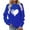 Blue A, variant on Women Long Sleeves Casual Loose Fashionable Shirts Color Round Neck Sweatshirt Crewneck Over Size Pullover Tunic Tops