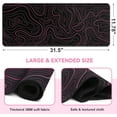 thumbnail image 2 of Mouse Pad Gaming 31.5 x 11.8 in Large Mouse Pad for Keyboard and Mouse with Anti-Slip Rubber Base, Keyboard Pad XL Mouse Mat for Home and Office(Black with Red Topographic Line), 2 of 14