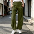 thumbnail image 4 of SeekIslan Women's Pull On Wide Leg Pants High Waisted Straight Pants with Pockets for Casual Daily Wear, 4 of 8
