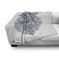 thumbnail image 3 of Koi Fish Soft Flannel Fleece Throw Blanket, Koi Carp Fish Hand-drawn in Dark Blue with a Lotus Flower Mandala Print, Cozy Plush for Indoor and Outdoor Use, 50" x 70", Indigo and White, by Ambesonne, 3 of 6