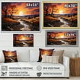 thumbnail image 4 of Designart "Pastoral Painted Skies at Sunset" Landscapes Floater Framed Wall Art Living Room, 4 of 7
