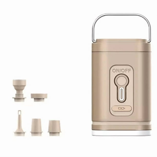 Bomba de Aire Eléctrica con Luces, Minicompresor de Aire Inalámbrico, Bomba de Inflado/Desinflado con Carga USB para Acampar Al Aire Libre B