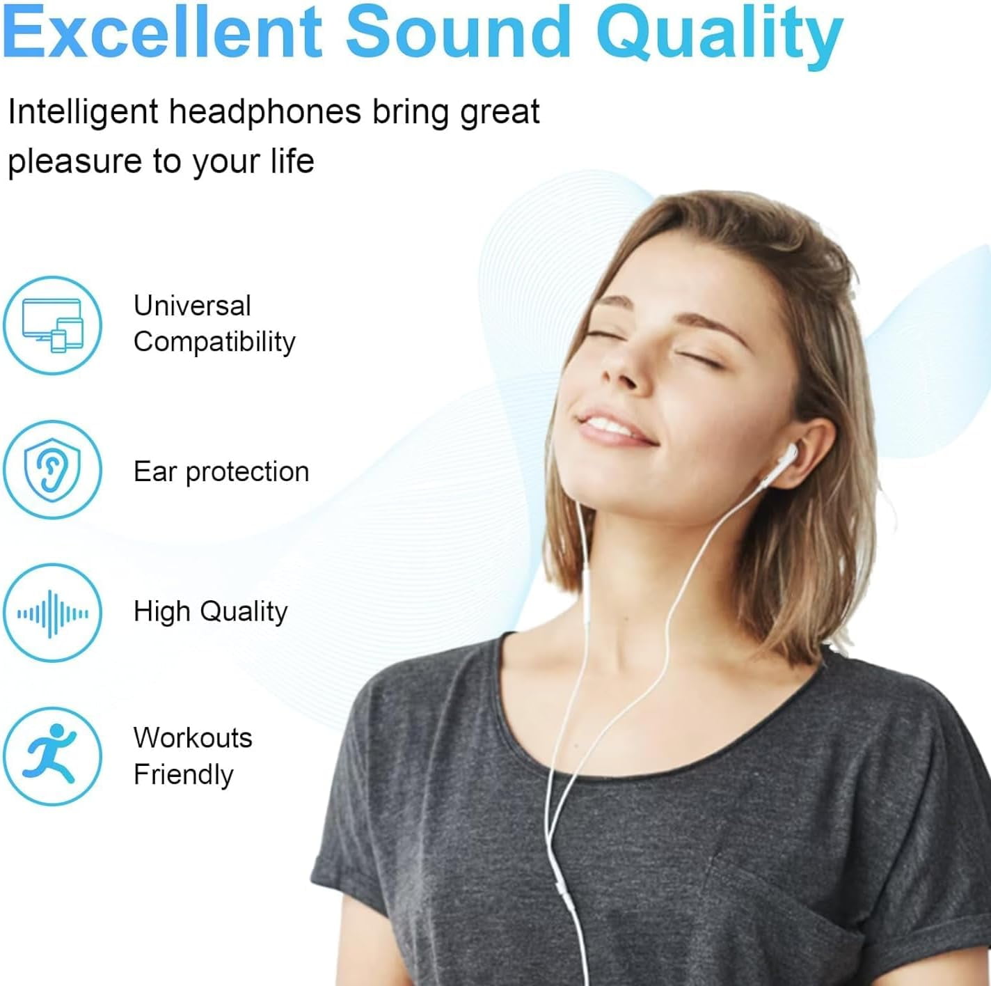 USB-C Headphones for iPhone 15,Type C with Microphone & Remote in-Ear Headset Control Compatible with Smartphone iPhone 16/15 Pro/15 Pro Max, iPad Pro