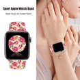 thumbnail image 4 of Correa De Reloj Floral Con Flores Rosas, Compatible Con Apple Watch De 38 Mm, 40 Mm, 41 Mm, 42 Mm, 44 Mm, 45 Mm, Para Mujeres Y Hombres, Regalos, Pulseras Deportivas De Silicona Para Iwatch Series 7,, 4 of 5