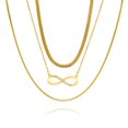 thumbnail image 1 of Juego de 3 Collares JeenMata con Colgante de Símbolo de Infinito en Oro Amarillo, 1 of 5