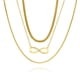 thumbnail image 1 of Juego de 3 Collares JeenMata con Colgante de Símbolo de Infinito en Oro Amarillo, 1 of 5