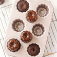 thumbnail image 4 of CHEFMADE 6-Cavity Canele Mold Cake Pan, Non-Stick Canele Muffin & Cupcake Bakeware, Oven Safe, Dishwasher Safe (Champagne Gold), 4 of 7