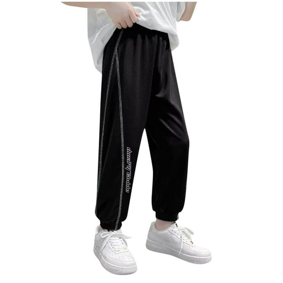Boys Size 8 Sweatpants Boys Pants Size 8Fashion Boy's Summer Ice Silk Loose Thin Pants Elastic Summer Thin Sports Pants Mosquito Proof Pants Outerwear Pants