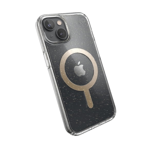 Open Box Speck Presidio Perfect-Clear with Gold MagSafe With Glitter Case - iPhone 14/13