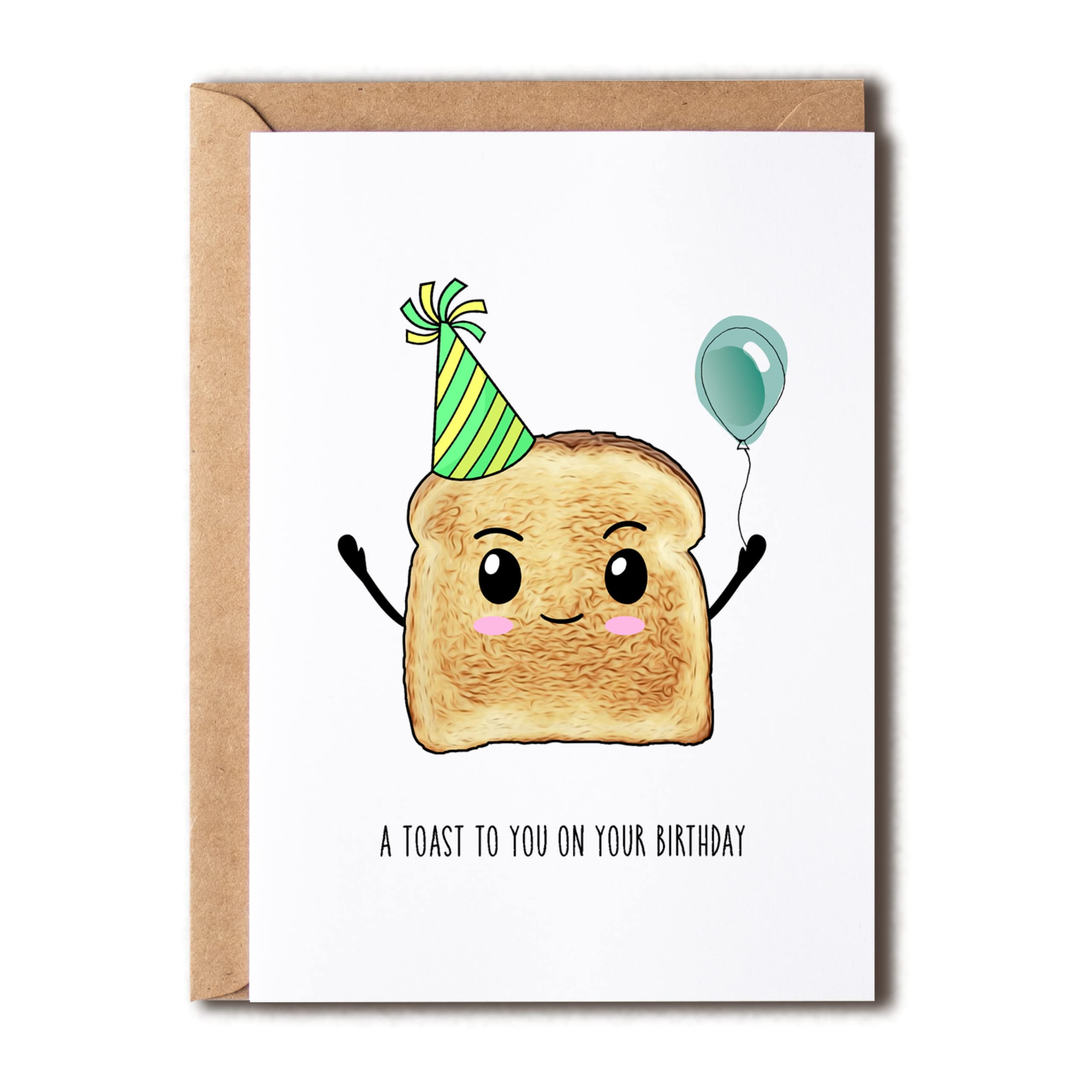 KrysDesigns Funny Birthday Card - A Toast To You On Your Birthday Card - Funny Pun Birthday Card, 5 x 7 inches - Walmart.com