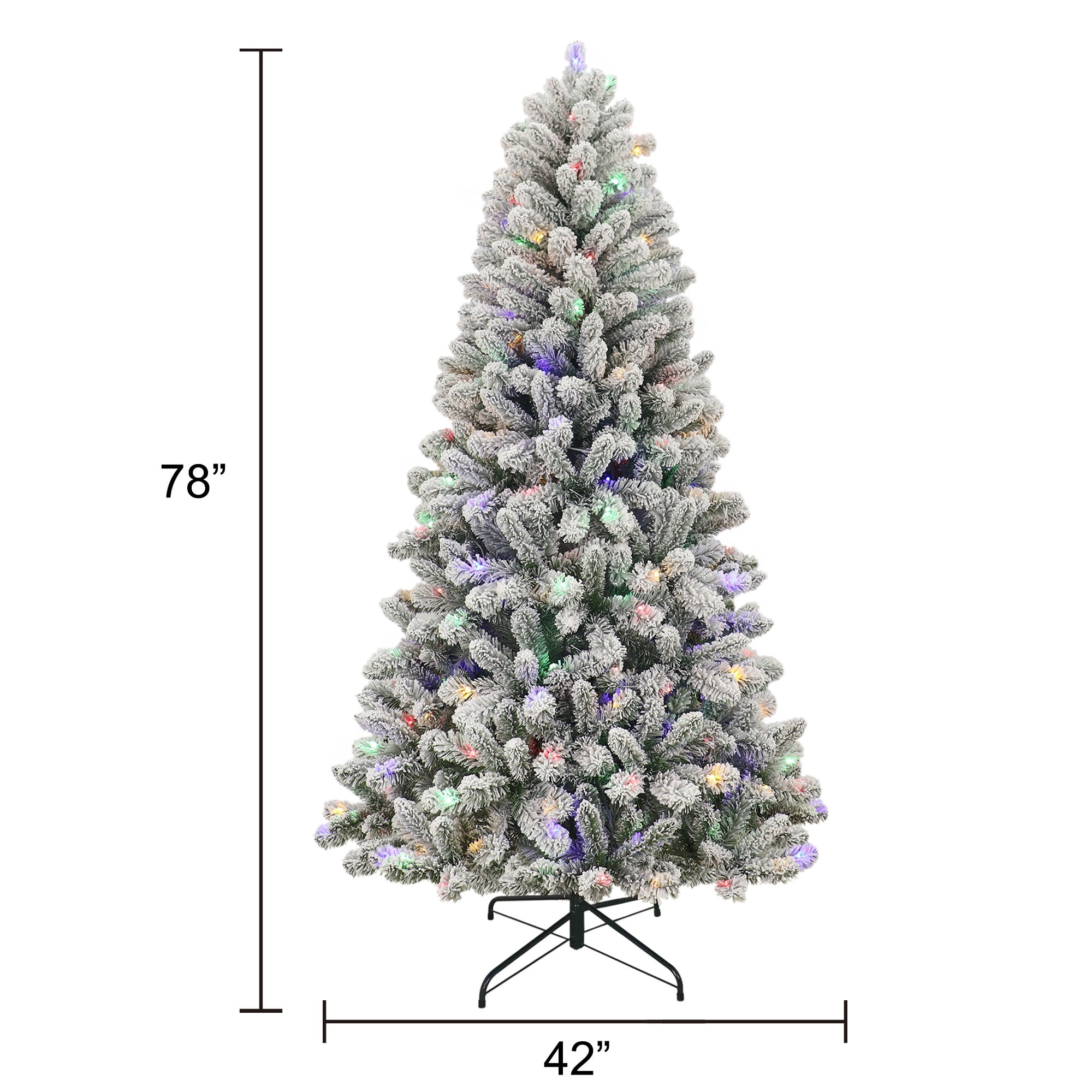 Holiday Time 6.5' Pre-Lit Frisco Pine Snow-Flocked Christmas Tree photo 4