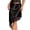 Black, variant on Lace Satin Skirt High Waist Elastic Irregular Short Skirt Poodle Skirt, Size XL