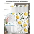 thumbnail image 4 of No Hook Cloth Fabric Shower Curtain with Snap in Liner, Lemon Waterproof Shower Curtains Set with See Through Top Window, Yellow Fruit Sage Green Leaves Watercolor Floral Bath Curtains Shower 72"x72", 4 of 6