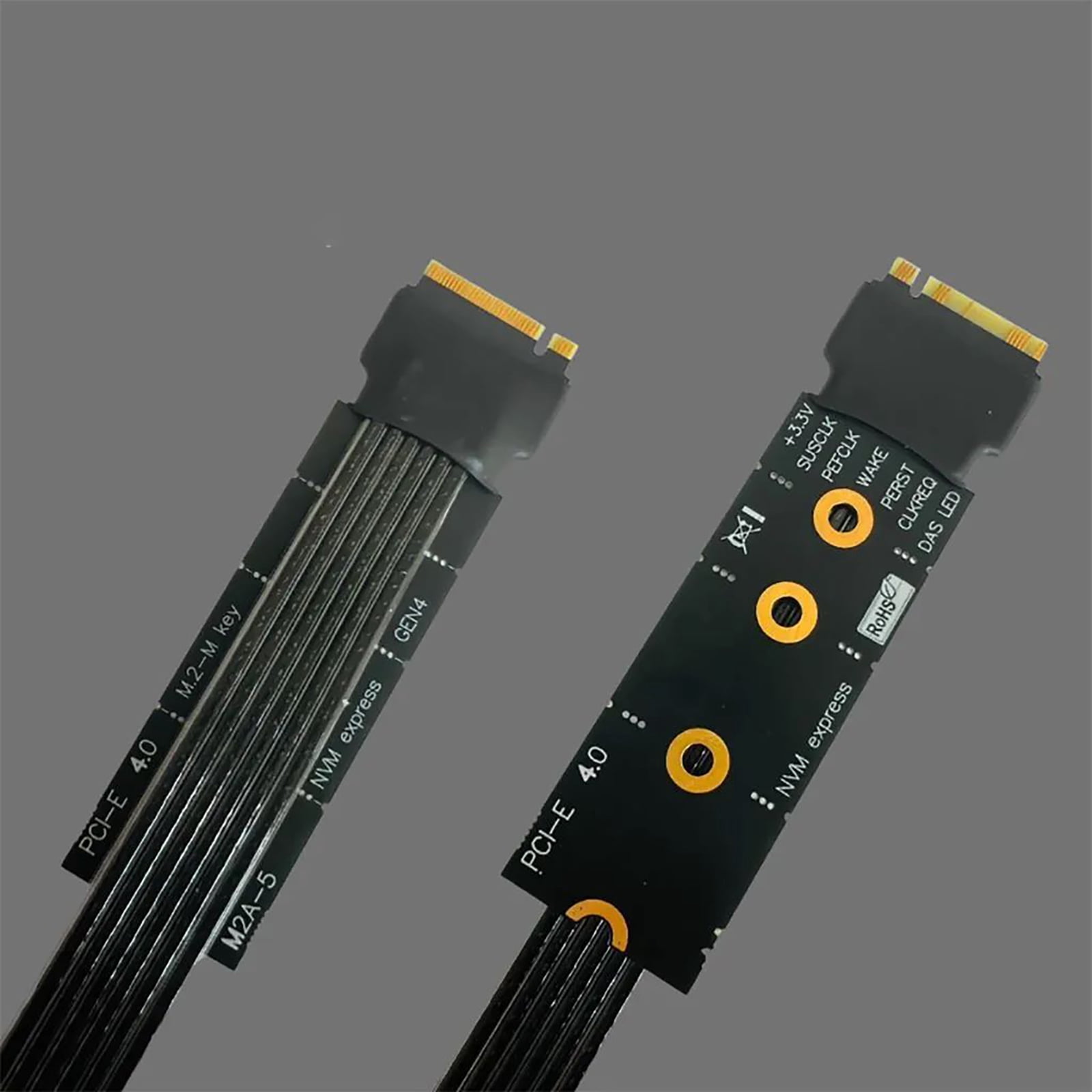 Gen 4 M.2 NVMe PCIe Adapter Cable Silver-Plated Shielded Cable, SATA Adapter and Power Cable Included CPUs Motherboards