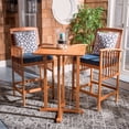 thumbnail image 2 of SAFAVIEH Outdoor Collection Pate 3-Piece Bar Table Bistro Set Natural/Navy/Navy, 2 of 7