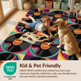 thumbnail image 4 of Design&I 8'x10' Washable Area Rug Snag-Free Vinyl Cd Record Music Retro Groovy Swirl Border Tapete Redondo Wet Flowing for Dining Room, Large Office, Lounge, 4 of 7