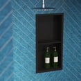 thumbnail image 3 of Voltaire 12" x 24" Stainless Steel Double Shelf Wall Niche in Matte Black, 3 of 5