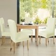 thumbnail image 3 of Unique Bargains High Elasticity Dining Chair Slipcover Beige L, 3 of 8