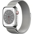 thumbnail image 1 of Apple Watch Reconditionné Gen 8 Series 8 Cell 45mm Argent Acier Inoxydable - Boucle Milanaise Argent MNKG3VC/A, 1 of 2