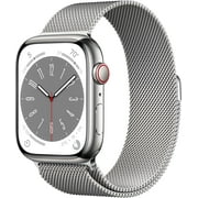 Restored Apple Watch Gen 8 Series 8 Cell 45mm Silver Stainless Steel - Silver Milanese Loop MNKG3LL/A (Refurbished)