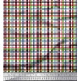 thumbnail image 1 of Soimoi Red Georgette Viscose Fabric Window Pane Check Print Fabric by Yard 42 Inch Wide, 1 of 3
