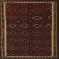 thumbnail image 1 of Ahgly Company Machine Washable Indoor Square Traditional Dark Brown Area Rugs, 6' Square, 1 of 7