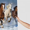 thumbnail image 3 of Chilfamy Horses Snow Running Pretty Shower Curtain 100% Polyester Fiber Chic Modern Bathroom Decor with Hooks 60x72, 3 of 7