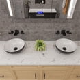 thumbnail image 3 of Pemberly Row Black & White 15" Round Vessel Above Mount Ceramic Sink, 3 of 5
