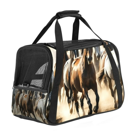 ERJLKXP Running Horse Portable Dog Carrier Bag & Cozy Cat Carrying Case for Small Pets,Puppy Soft-Sided Pet Travel Bag