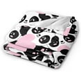 thumbnail image 3 of Pink Panda Blanket,Flannel Warm Cozy Panda Blankets Comfortable Soft Throw Blanket, for Couch Bed or Travel,Birthday Gifts for Girls Kids Adult 60"X50", 3 of 6