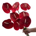 thumbnail image 4 of Artificial Anthurium Flower 17.7 Inch – Real Touch Faux Stems for Home Décor, Wedding Centerpieces, Party Decorations, Bathroom Decor, 4 of 6