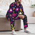 thumbnail image 7 of Hirioo Colorful Mexican for Men's Pajama Sets 2 Piece Pjs Men's Long-Sleeved Pajama Set Button Down Sleepwear,S-XXL-Large, 7 of 7