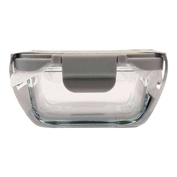 Contenedor Hometrends de Vidrio Hermético Diseño Cuadrado 310 ml