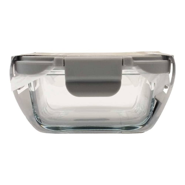 Contenedor Hometrends de Vidrio Hermético Diseño Cuadrado 310 ml