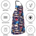 thumbnail image 5 of Pofeuu rock Skull blue record Print Waterproof Apron with Pockets Adjustable Cooking Aprons Kitchen Bib for Baking Household Cleaning, 5 of 8
