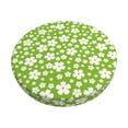 thumbnail image 6 of Uemuo Green White Flowers Pattern Round Bar Stool Seat Covers Washable Stool Cushion Slipcover Elastic Bar Chair Covers-12 inch, 6 of 7