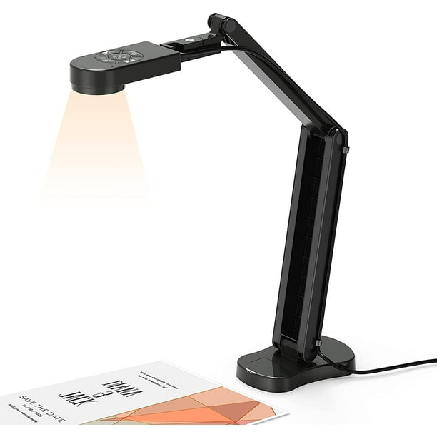 Caméra de documents USB Kitchbai 4K pour enseignant, webcam 8MP et  visualiseur pour format A3 avec deux microphones, 3 niveaux 