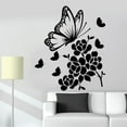 thumbnail image 2 of Butterfly Flowers Butterflies Flower Silhouette Wall Sticker Art Decal for Girls Boys Kids Room Bedroom Nursery Kindergarten House Fun Home Decor Stickers Wall Art Vinyl Decoration Size (40x35 inch), 2 of 3