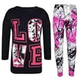 thumbnail image 4 of Hienoo Girls 2 Piece Outfits Cartoon Print Long Sleeve T-Shirt Leggings Set, 4 of 4