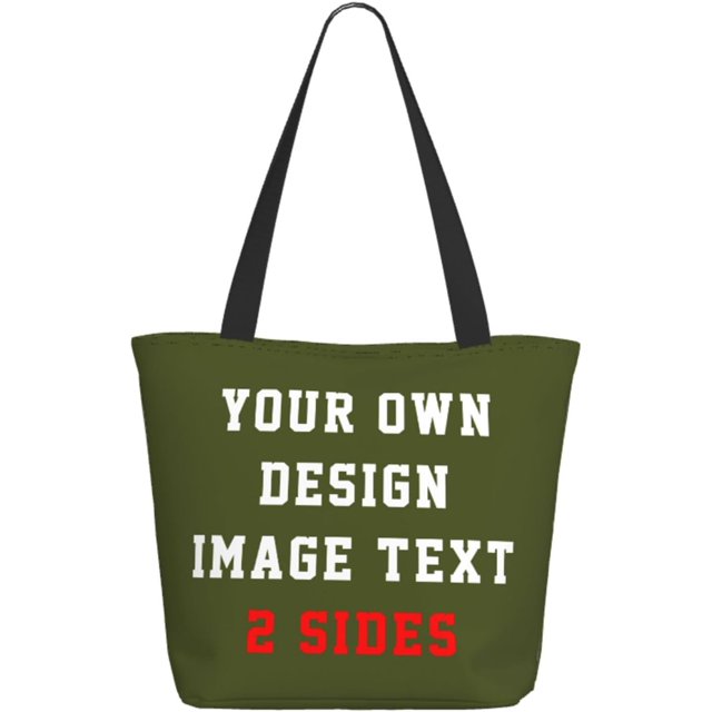 Custom Tote Bags, Custom Bags With Logo Personalized Tote Bags Large Shopping Bags Reusable Grocery Bags Bulk Add Text Photo