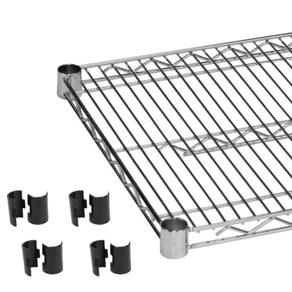 Excellante Chrome plated wire shelves 21" x 72" with 4 set plastic chip, comes in 2 shelves