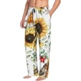 thumbnail image 2 of Uemuo Sunflowers Leaves And Birds Pattern Men's Wide Leg Palazzo Lounge Pants with Pockets Light Weight Loose Comfy Casual Pajama Pants-Medium, 2 of 9