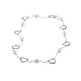 thumbnail image 4 of ADDURN 7-8mm White Cultured Pearl with Sterling Silver Heart Links Necklace, 4 of 4