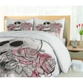 thumbnail image 5 of Ambesonne Romantic Duvet Cover Sets, Skull Head Roses, 2-Queen, White Pale Pink Black, 5 of 7