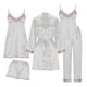 thumbnail image 2 of Batas Lencería Mujer Lindo Estampado de Corazón Satén Bata con Cinturón Camisola Pantalones Cortos Pijamas Mujer Pijamas, 2 of 9